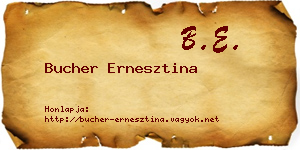 Bucher Ernesztina névjegykártya
