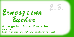 ernesztina bucher business card